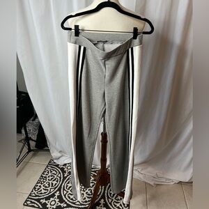 🤍 Junie Gray Side-Stripe Track Pants | Size M